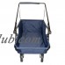 Folding Wagon Transporter Steel Frame Beach Cart Blue   566720024